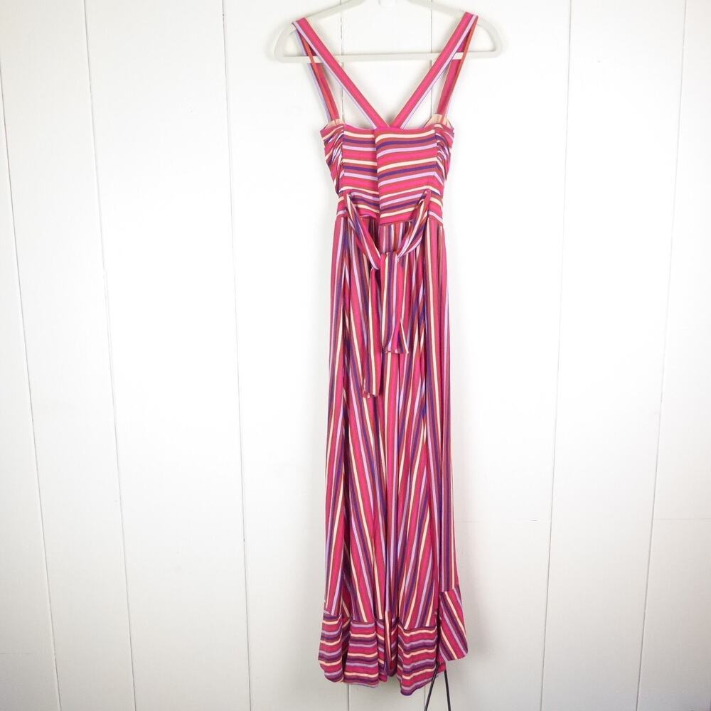Anthropologie Maeve Dress Womens SZ M Sleeveless Striped Boho Ruffled Coastal - Picture 10 of 15